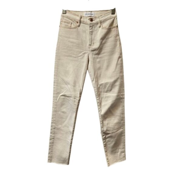 Outland Denim Lucy Relaxed Skinny High Rise Jean Ecru - Picture 1 of 10